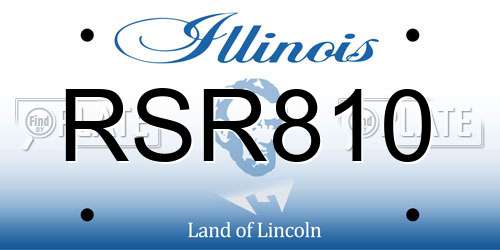 RSR810 Illinois License Plate
