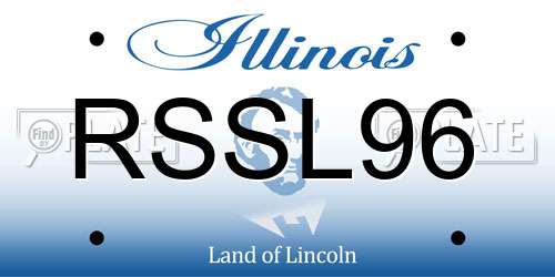 RSSL96 Illinois License Plate