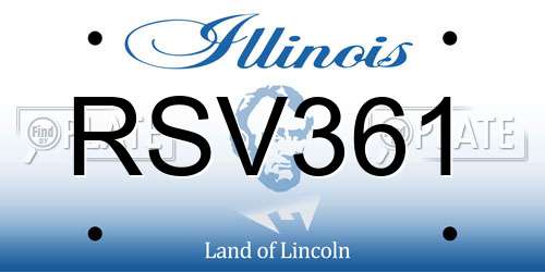 RSV361 Illinois License Plate