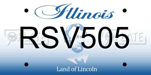 RSV505 Illinois License Plate