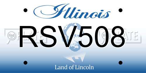 RSV508 Illinois License Plate