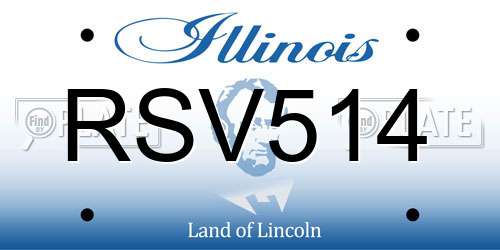 RSV514 Illinois License Plate