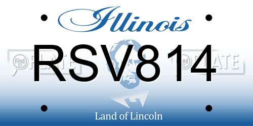 RSV814 Illinois License Plate