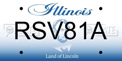 RSV81A Illinois License Plate