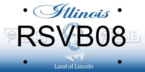 RSVB08 Illinois License Plate