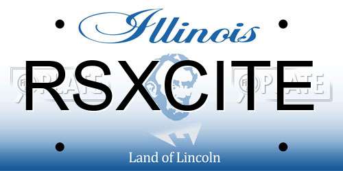 RSXCITE Illinois License Plate