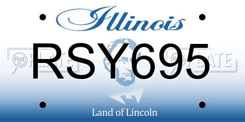 RSY695 Illinois License Plate