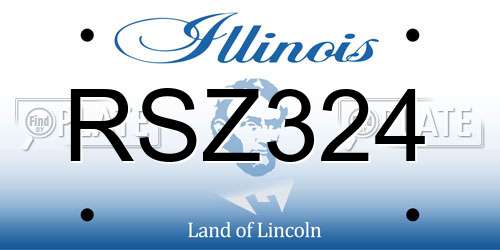 RSZ324 Illinois License Plate