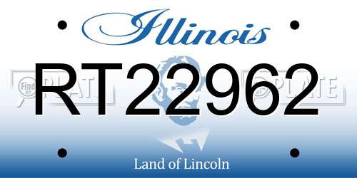 RT22962 Illinois License Plate