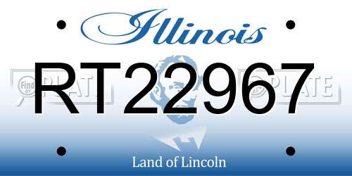 RT22967 Illinois License Plate