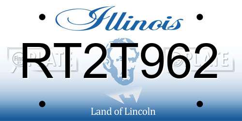 RT2T962 Illinois License Plate
