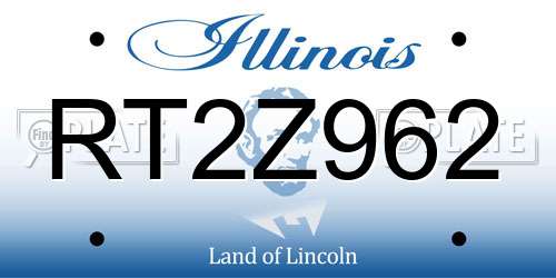RT2Z962 Illinois License Plate