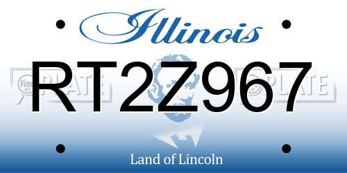 RT2Z967 Illinois License Plate