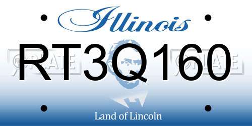 RT3Q160 Illinois License Plate