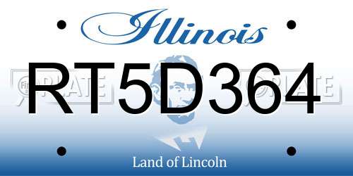 RT5D364 Illinois License Plate