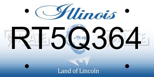 RT5Q364 Illinois License Plate