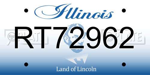 RT72962 Illinois License Plate