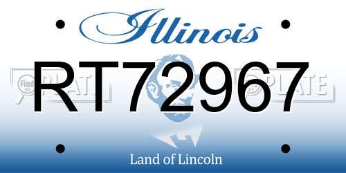 RT72967 Illinois License Plate