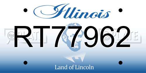 RT77962 Illinois License Plate