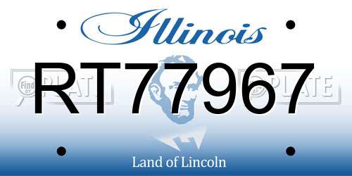 RT77967 Illinois License Plate