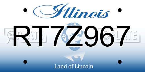 RT7Z967 Illinois License Plate