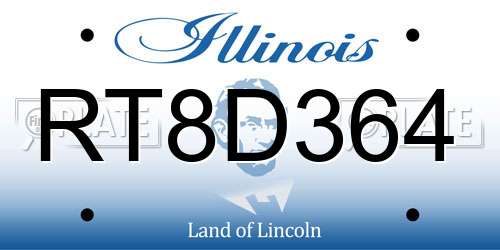 RT8D364 Illinois License Plate