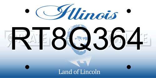 RT8Q364 Illinois License Plate