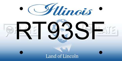 RT93SF Illinois License Plate