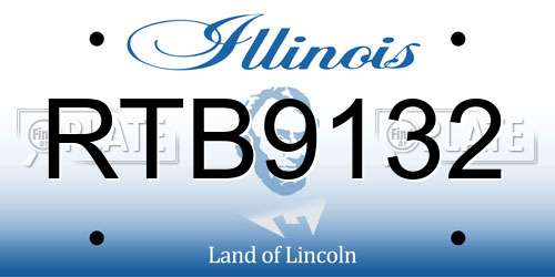 RTB9132 Illinois License Plate