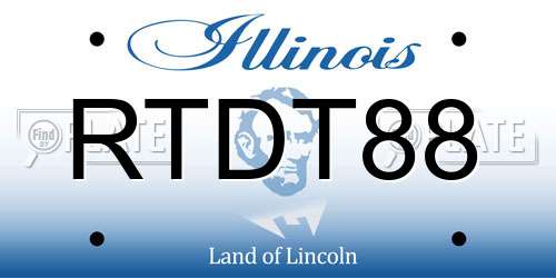 RTDT88 Illinois License Plate