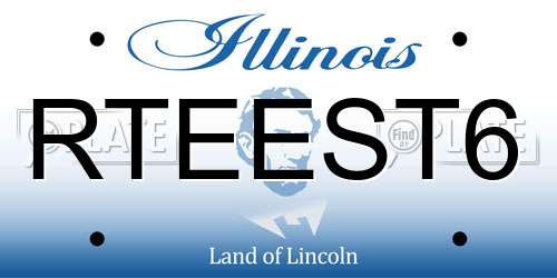 RTEEST6 Illinois License Plate