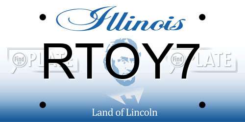 RTOY7 Illinois License Plate