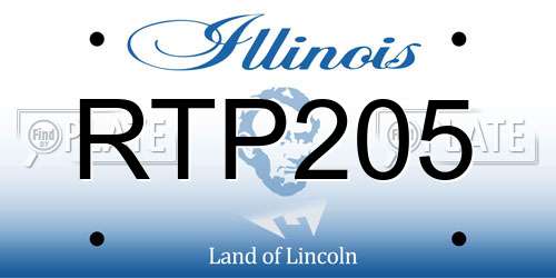 RTP205 Illinois License Plate