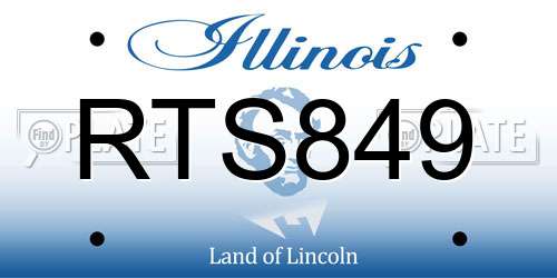 RTS849 Illinois License Plate