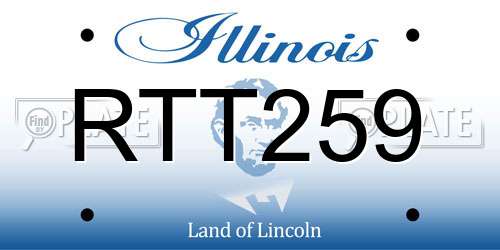 RTT259 Illinois License Plate