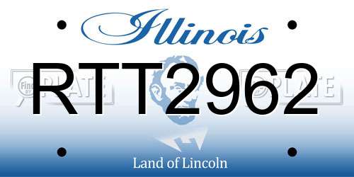 RTT2962 Illinois License Plate