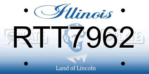 RTT7962 Illinois License Plate