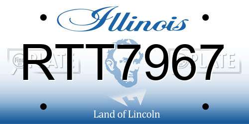 RTT7967 Illinois License Plate