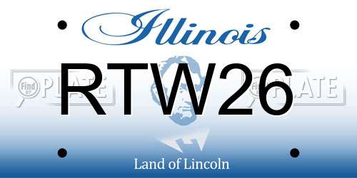 RTW26 Illinois License Plate