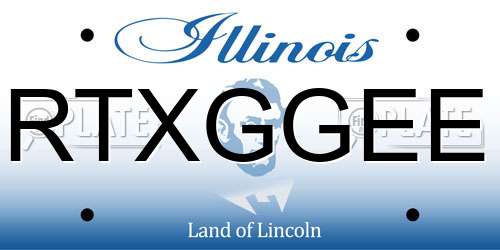 RTXGGEE Illinois License Plate
