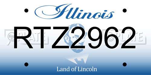 RTZ2962 Illinois License Plate