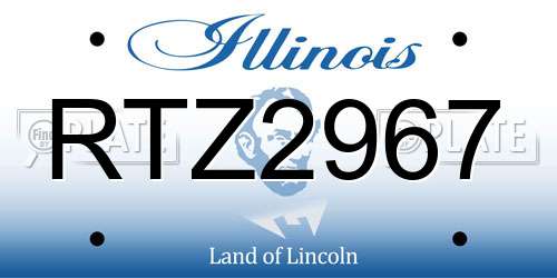 RTZ2967 Illinois License Plate