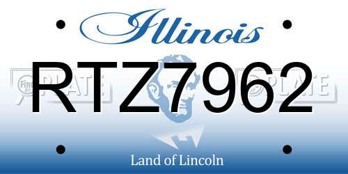 RTZ7962 Illinois License Plate