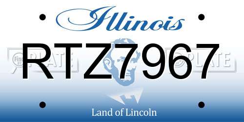 RTZ7967 Illinois License Plate