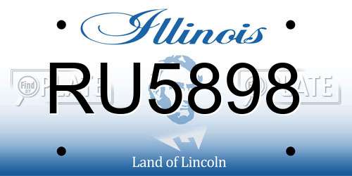 RU5898 Illinois License Plate