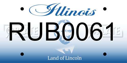 RUB0061 Illinois License Plate