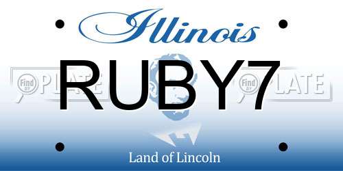 RUBY7 Illinois License Plate