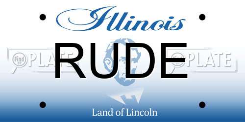 RUDE Illinois License Plate