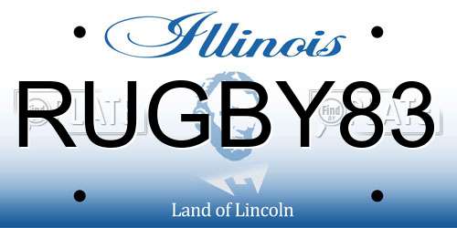 RUGBY83 Illinois License Plate