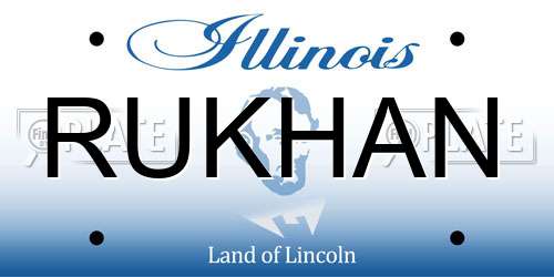 RUKHAN Illinois License Plate